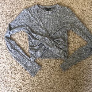 Grey wrap crop top